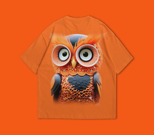 Button Eyes Owl - Oversize Tshirt